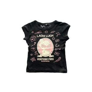 HYSTERIC GLAMOUR Mini Lady Luck Dimple Graphic Print Children’s T-shirt